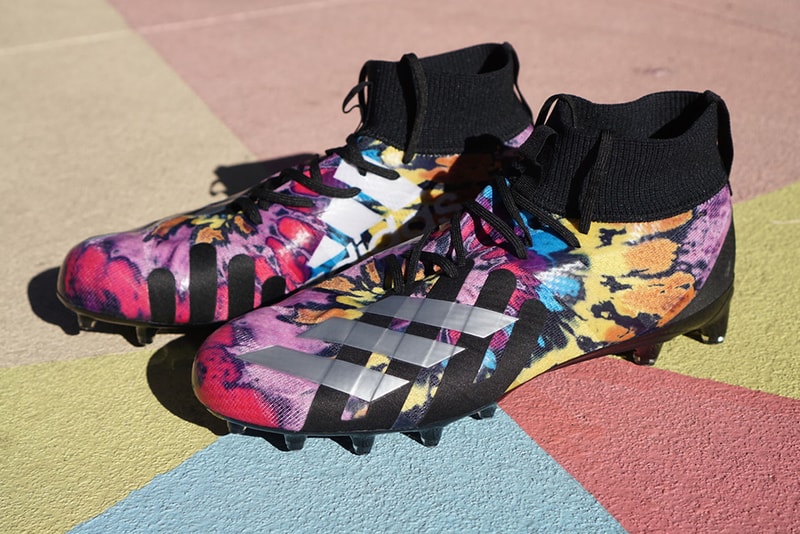 Foot Locker x adidas SPEEDFACTORY Super Bowl LIII Collection cleats sneakers multi colored white boost midsole nfl football SPEEDFACTORY AM4ATL Atlanta 