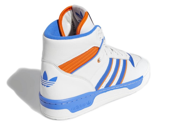 adidas Originals Reissues Vintage Rivalry Hi release date prices images info patrick ewing white blue orange new york knicks black footwear sneakers
