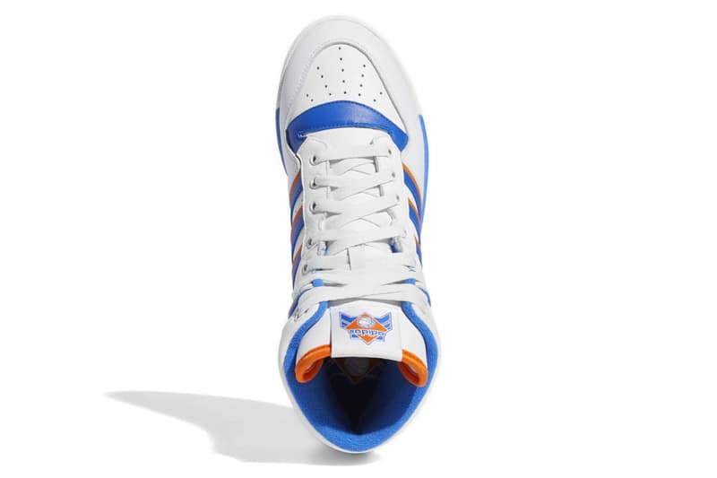 adidas Originals Reissues Vintage Rivalry Hi release date prices images info patrick ewing white blue orange new york knicks black footwear sneakers