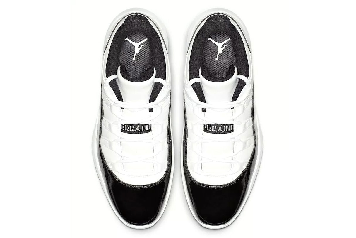 Nike Air Jordan 11 Concord Golf Low Patent Leather Michael Jordan Cleats shoes sneakers release date info details february 15 2019 black white
