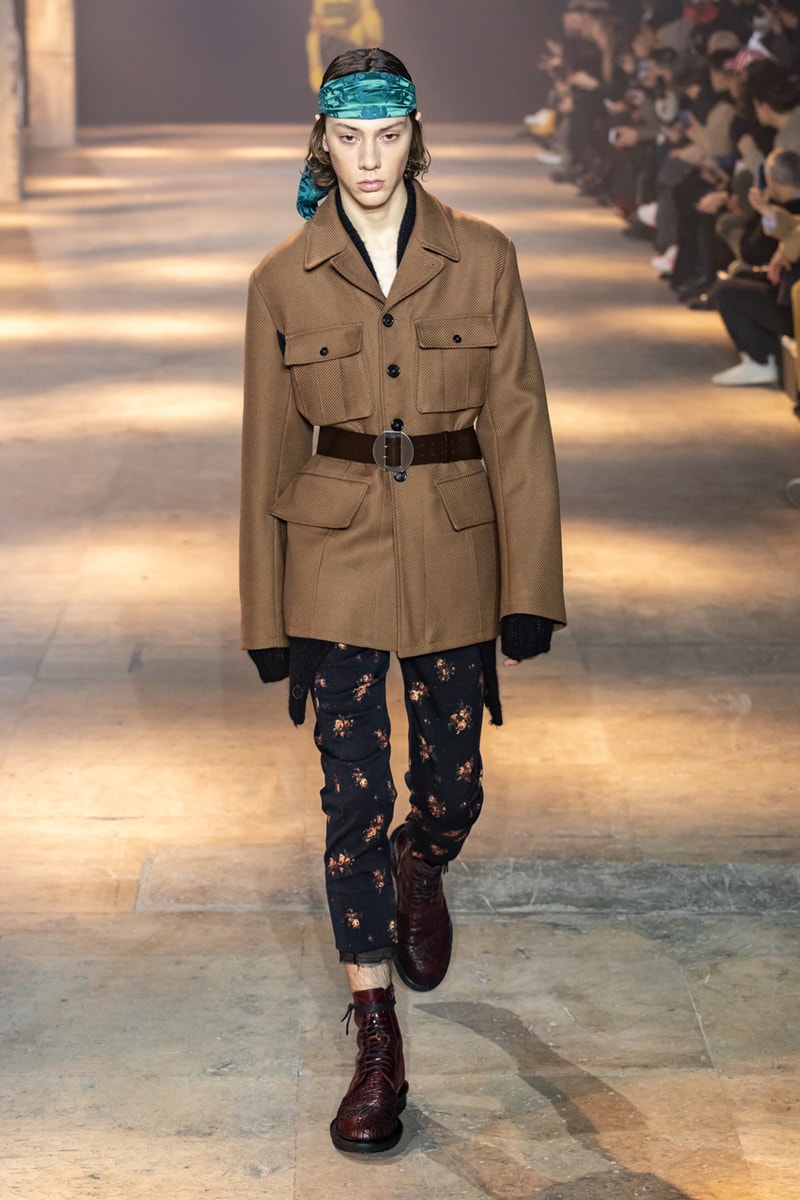 Ann Demeulemeester Fall Winter 2019 Collection FW19 runway paris clothes black green blue pants outerwear jackets coats headgear headbands accessorie