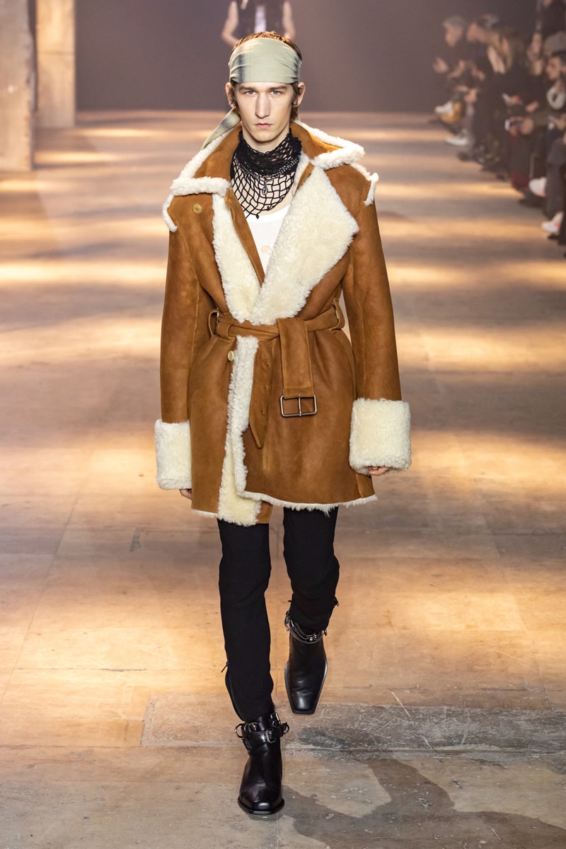 Ann Demeulemeester Fall Winter 2019 Collection FW19 runway paris clothes black green blue pants outerwear jackets coats headgear headbands accessorie