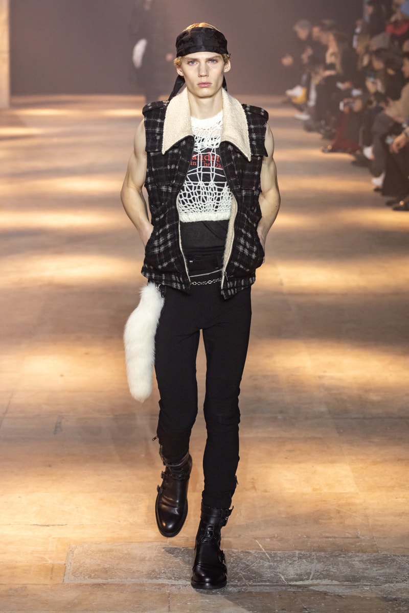 Ann Demeulemeester Fall Winter 2019 Collection FW19 runway paris clothes black green blue pants outerwear jackets coats headgear headbands accessorie