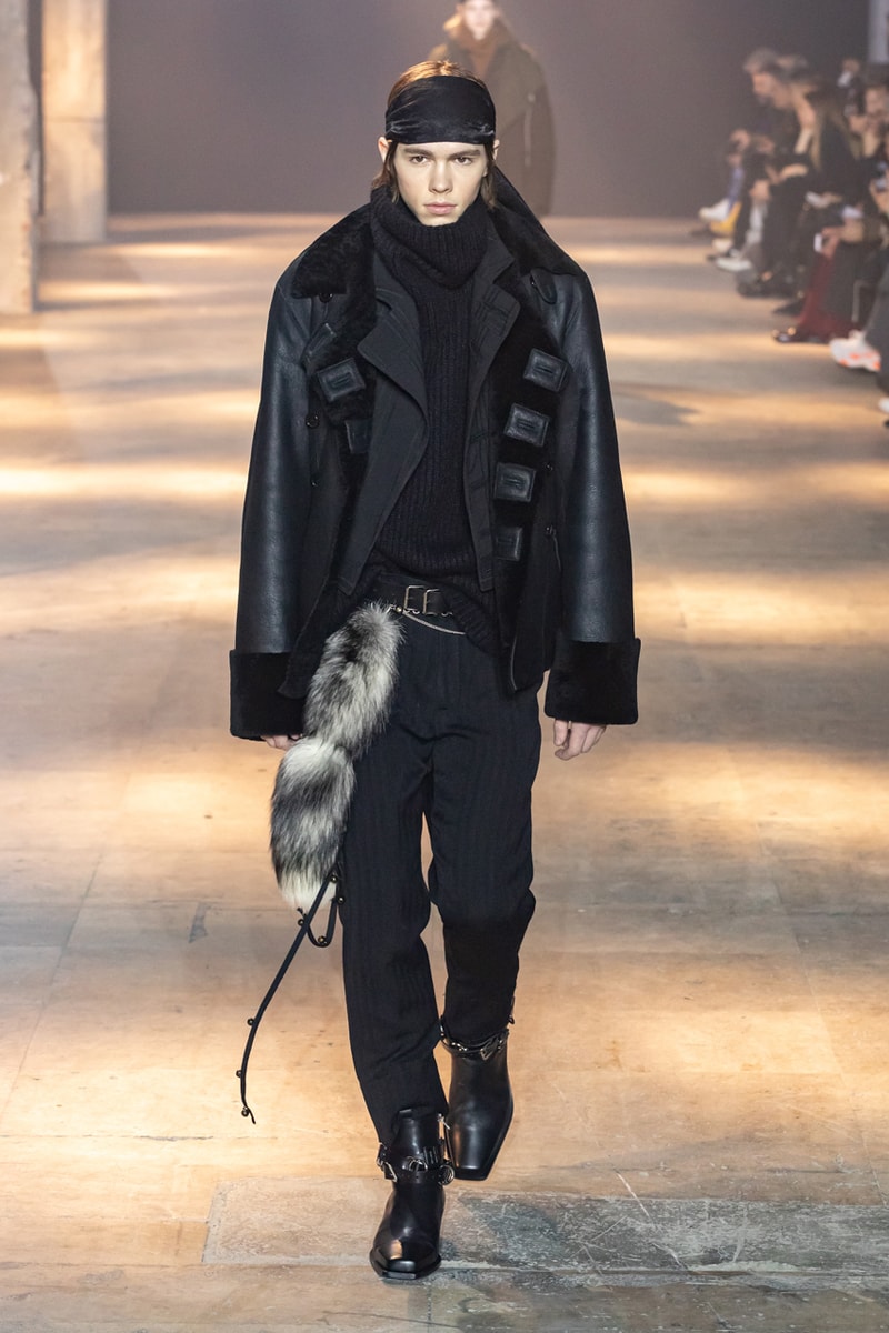 Ann Demeulemeester Fall Winter 2019 Collection FW19 runway paris clothes black green blue pants outerwear jackets coats headgear headbands accessorie