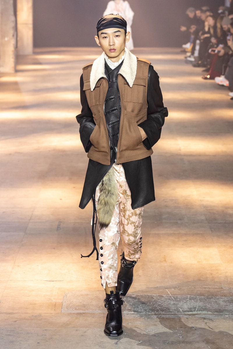 Ann Demeulemeester Fall Winter 2019 Collection FW19 runway paris clothes black green blue pants outerwear jackets coats headgear headbands accessorie