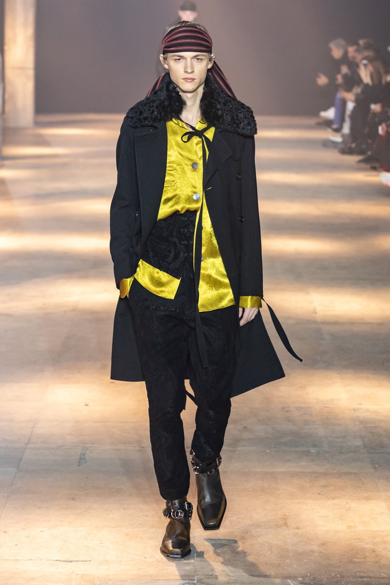 Ann Demeulemeester Fall Winter 2019 Collection FW19 runway paris clothes black green blue pants outerwear jackets coats headgear headbands accessorie