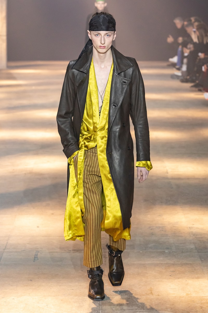 Ann Demeulemeester Fall Winter 2019 Collection FW19 runway paris clothes black green blue pants outerwear jackets coats headgear headbands accessorie