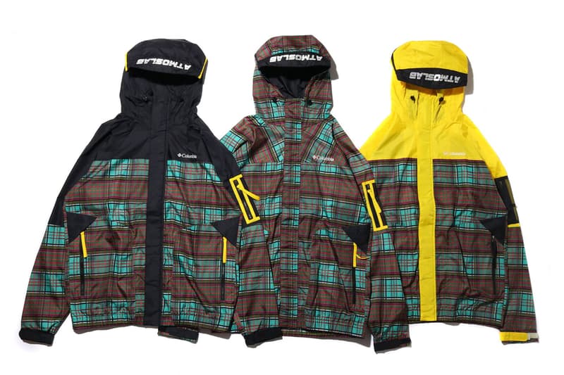 columbia atmos lab capsule collection release 2019 checked omni-shield jackets coats yellow tartan plaid japan tokyo