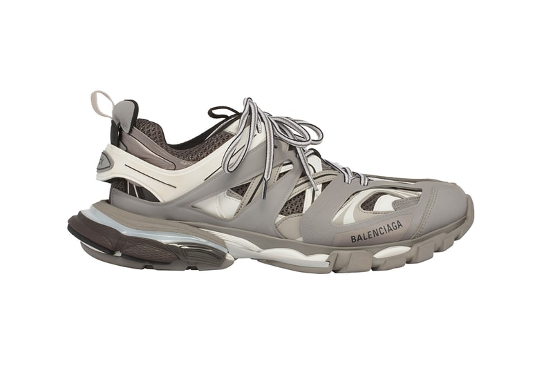 balenciaga track trainer sneaker grey white available now 2019 january footwear