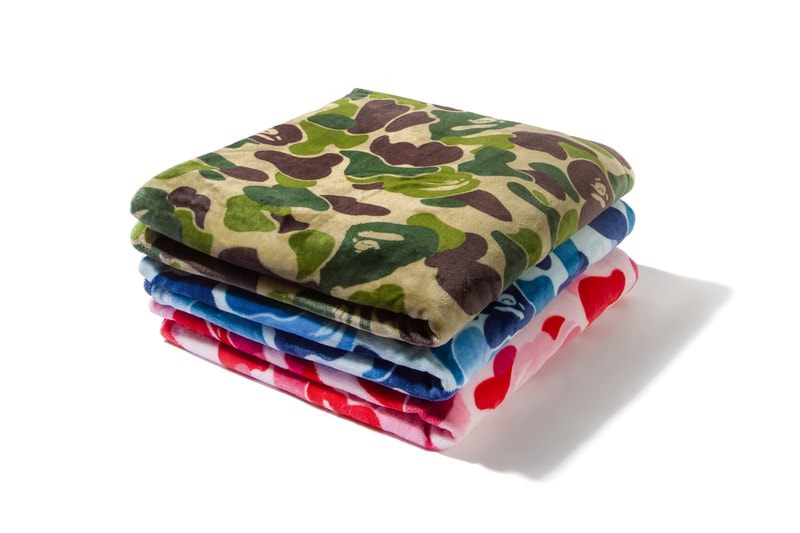 BAPE ABC CAMO Blankets VIP Gift a bathing ape pink blue green baby milo nigo
