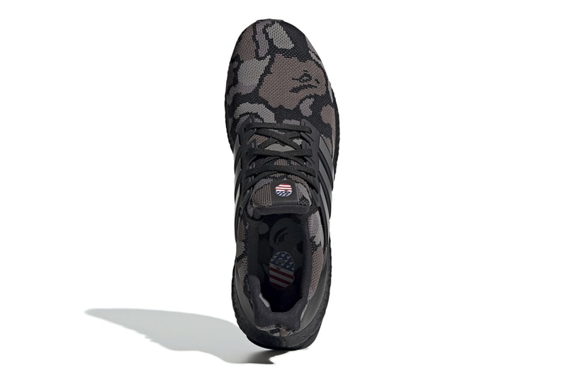 BAPE x adidas UltraBOOST Official Look a bathing ape sneaker football nfl super bowl LIII green black camo 1st camo