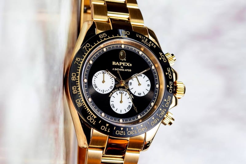 A Bathing Ape Bapex T001 Series Rolex Explorer Wrist Watch Black Gold New |  eBay