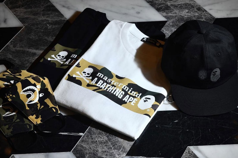 bape mastermind world japan vs spring summer 2019 capsule collection collaboration tee shirts hat mask camouflage release date