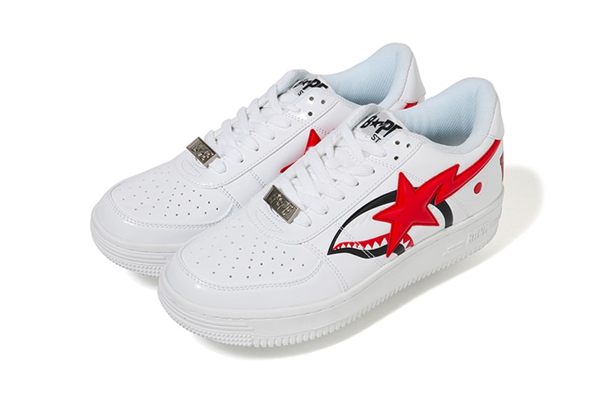 BAPE Shark BAPESTA Low Release sneakers a bathing ape japan nigo baby milo white black red sta