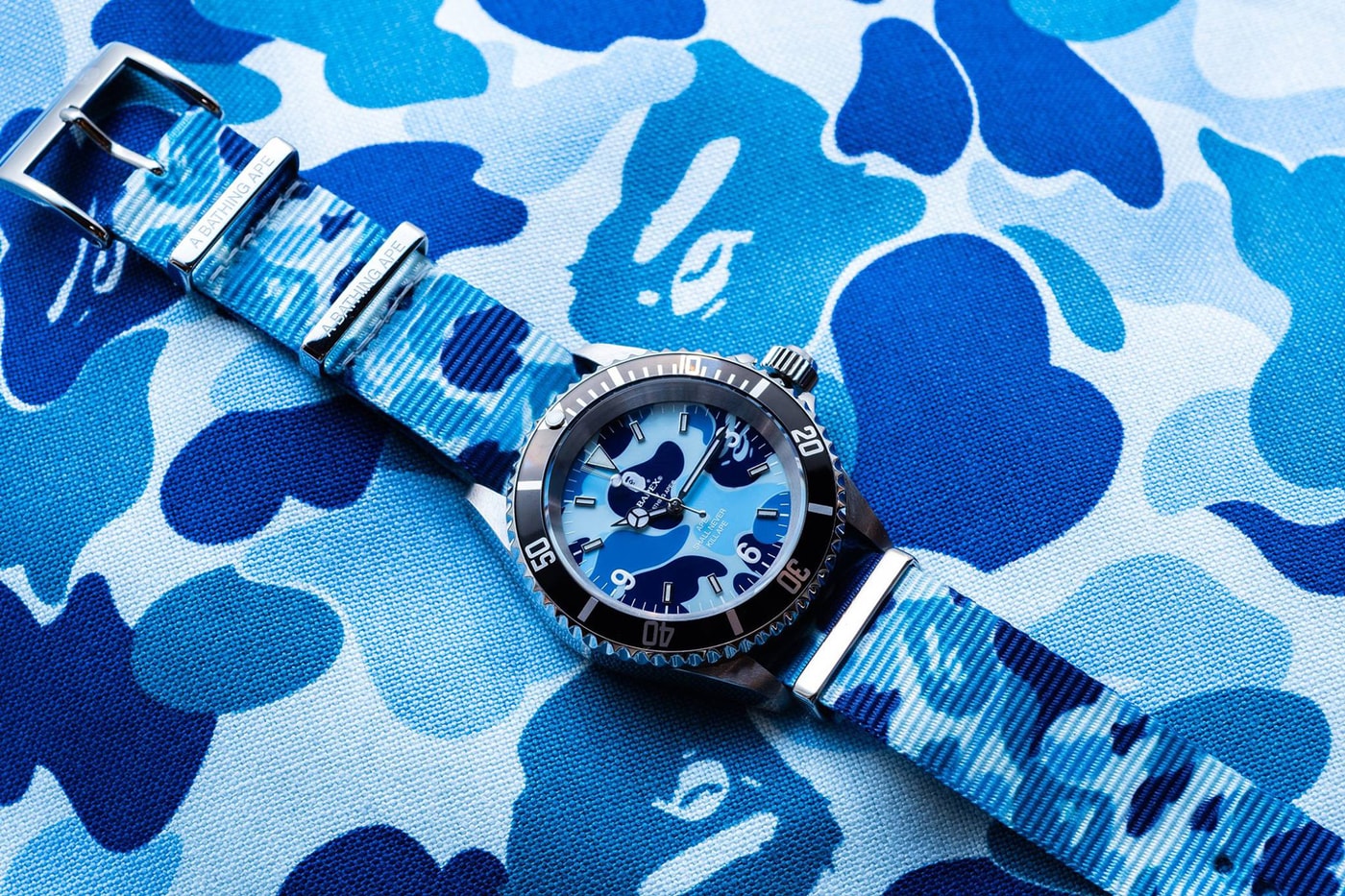BAPE Type 1 BAPEX With ABC CAMO Straps a bathing ape timepieces watches accessories pink blue green