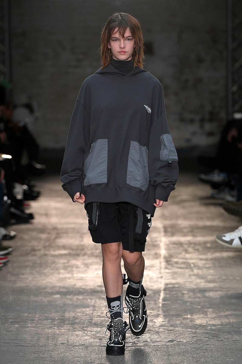 C2H4 Fall Winter 2019 mastermind JAPAN Collaboration Reveal Runway Presentation Show Nike Air Force 1 London Fashion Week Men's mid sneaker release date pre order buy info closer look