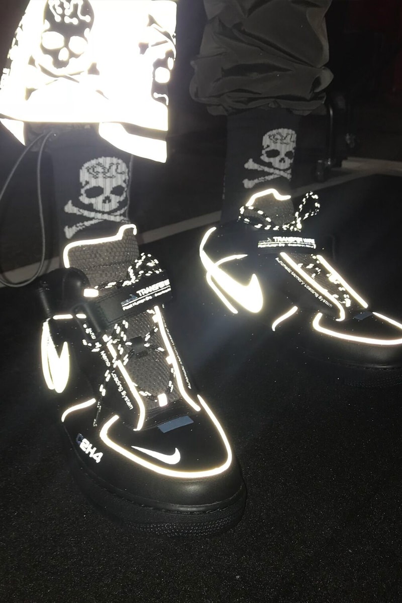 C2H4 Fall Winter 2019 mastermind JAPAN Collaboration Reveal Runway Presentation Show Nike Air Force 1 London Fashion Week Men's mid sneaker release date pre order buy info closer look