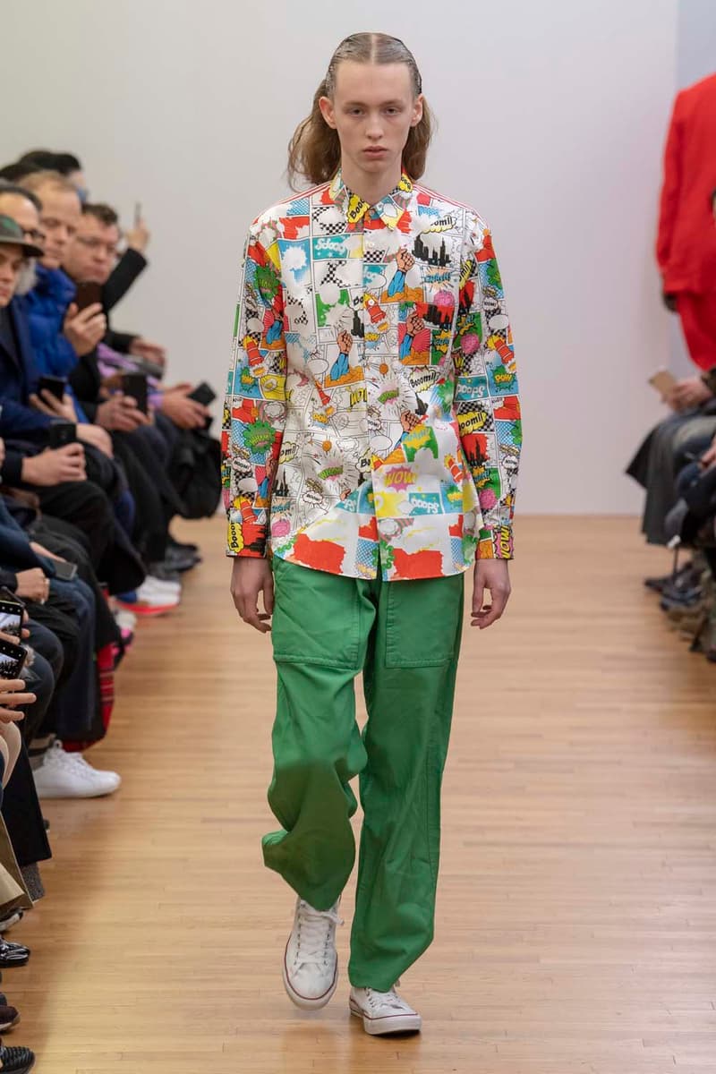 COMME des GARÇONS SHIRT Fall Winter 2019 Collection Paris Fashion Week Mens jacket suiting shirt sweater jacket shorts Rei Kawakubo