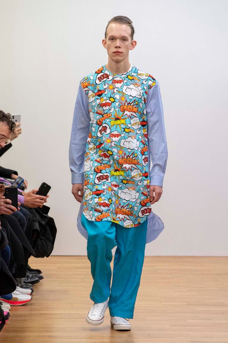 COMME des GARÇONS SHIRT Fall Winter 2019 Collection Paris Fashion Week Mens jacket suiting shirt sweater jacket shorts Rei Kawakubo