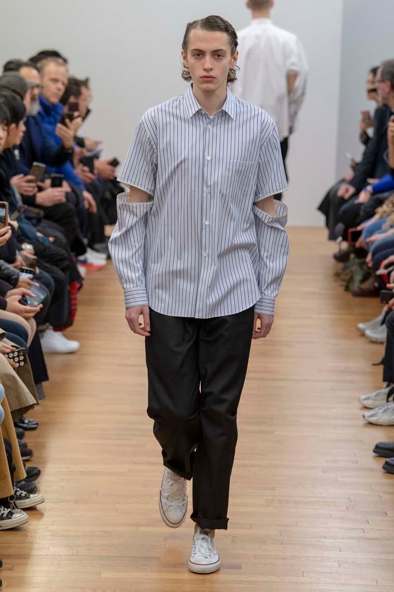 COMME des GARÇONS SHIRT Fall Winter 2019 Collection Paris Fashion Week Mens jacket suiting shirt sweater jacket shorts  Rei Kawakubo