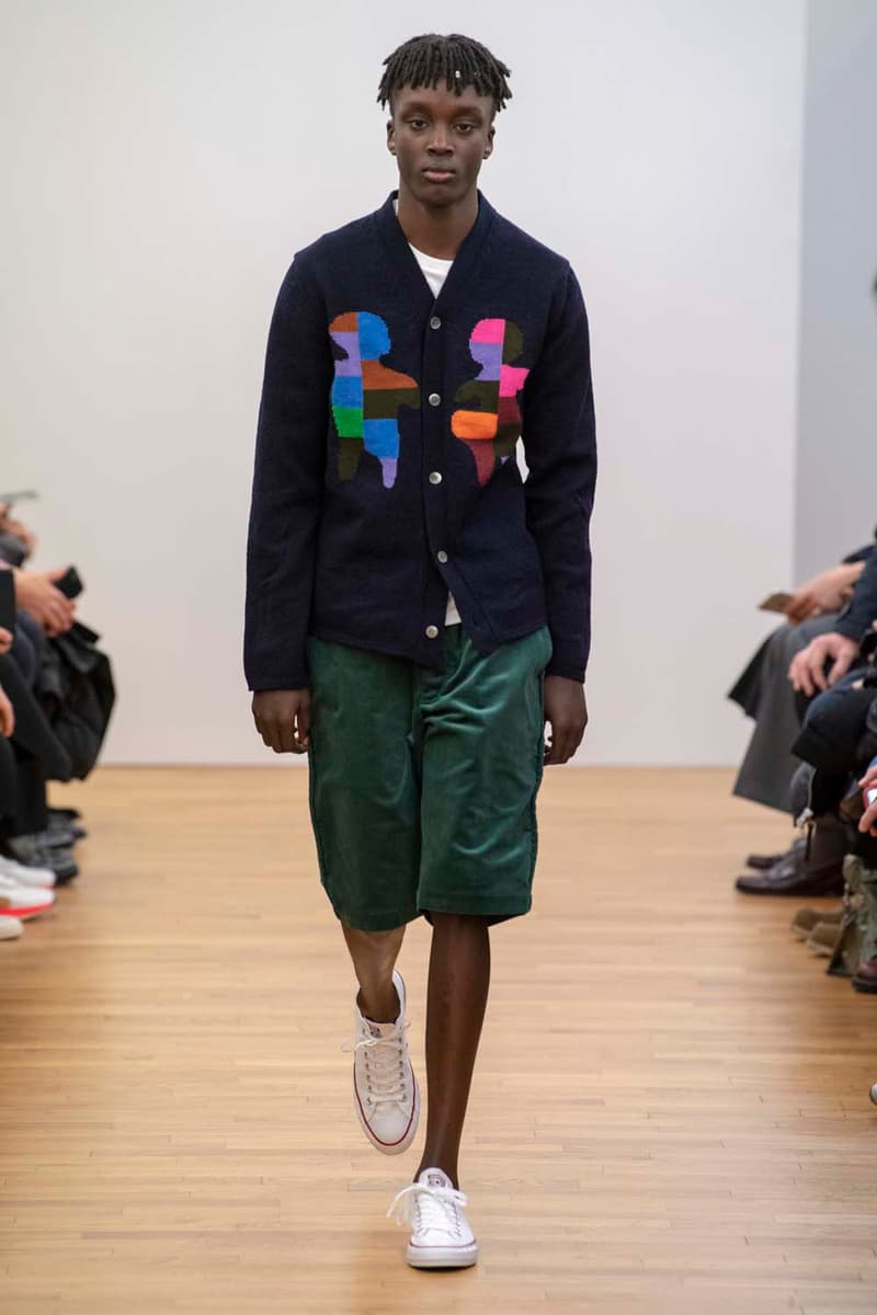 COMME des GARÇONS SHIRT Fall Winter 2019 Collection Paris Fashion Week Mens jacket suiting shirt sweater jacket shorts Rei Kawakubo