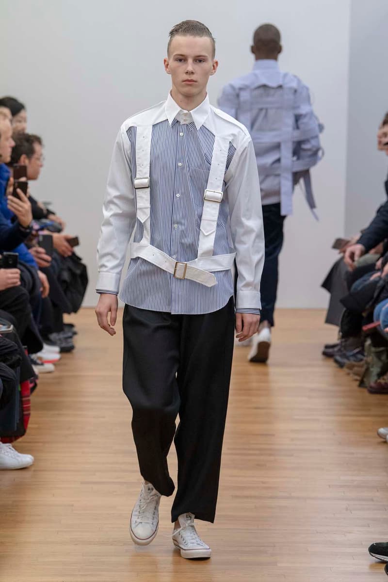 COMME des GARÇONS SHIRT Fall Winter 2019 Collection Paris Fashion Week Mens jacket suiting shirt sweater jacket shorts  Rei Kawakubo