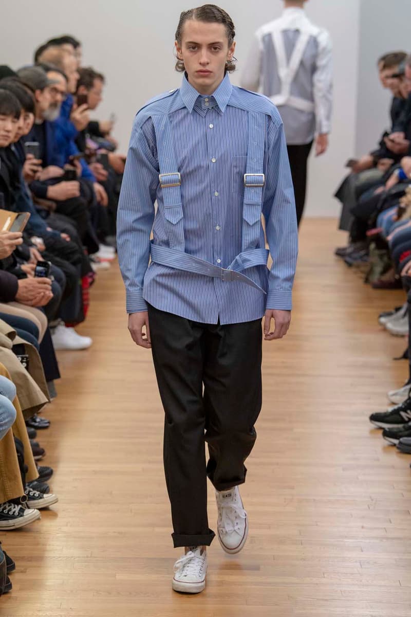 COMME des GARÇONS SHIRT Fall Winter 2019 Collection Paris Fashion Week Mens jacket suiting shirt sweater jacket shorts Rei Kawakubo