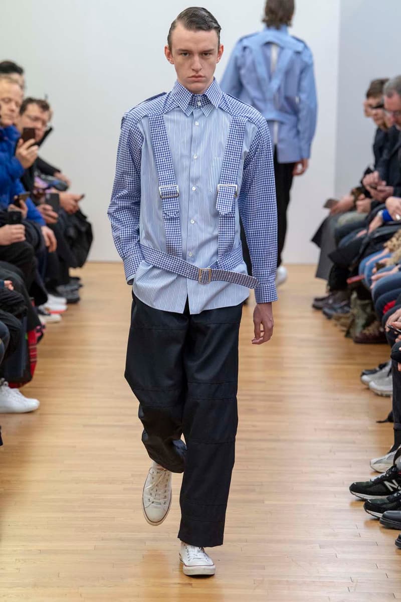 COMME des GARÇONS SHIRT Fall Winter 2019 Collection Paris Fashion Week Mens jacket suiting shirt sweater jacket shorts Rei Kawakubo