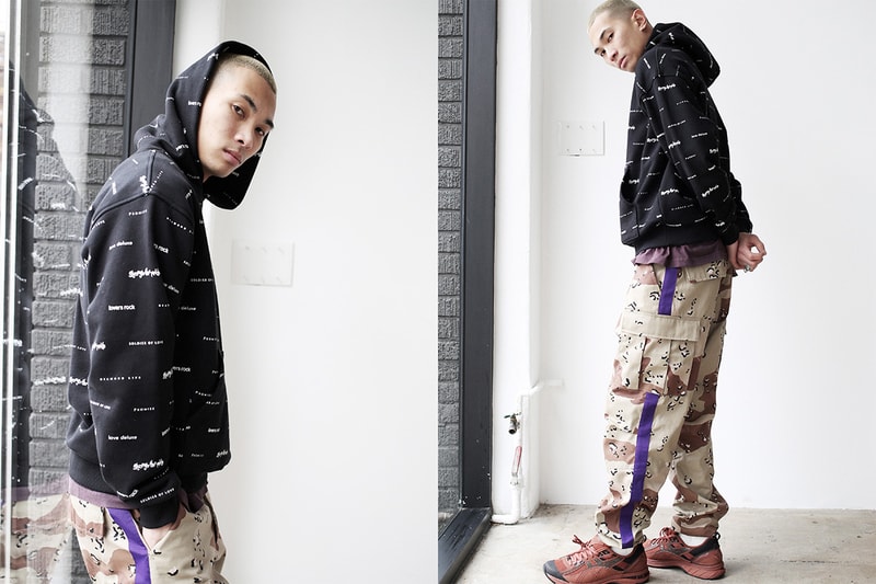 Commonwealth Spring/Summer 2019 Lookbook made in the usa pin stripe pants stretch twill pants 500 gram usa milled fleece belts made in jamaica bruce lee malcolm x sade Commonwealth x adidas consortium "FNF"