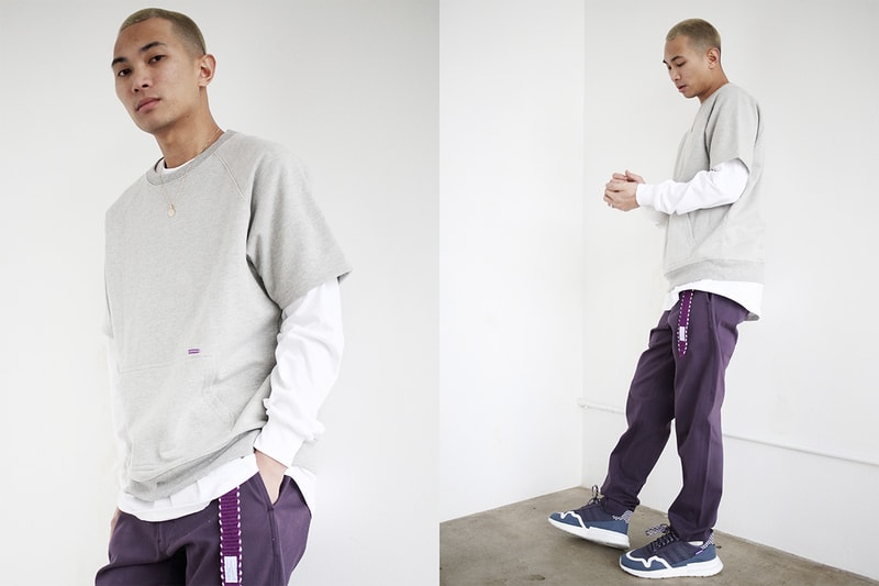 Commonwealth Spring/Summer 2019 Lookbook made in the usa pin stripe pants stretch twill pants 500 gram usa milled fleece belts made in jamaica bruce lee malcolm x sade Commonwealth x adidas consortium "FNF"