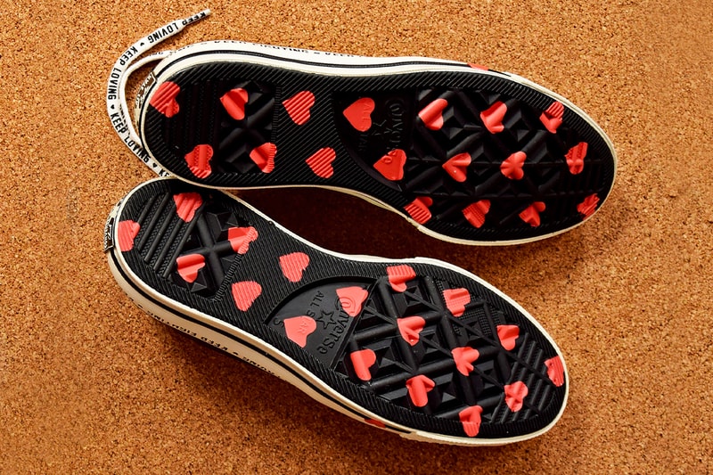 Converse Celebrates Valentine's Day With Heart-Filled Chuck 70 Low black white red orange cream info drop release date price images nike footwear
