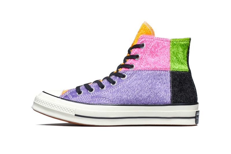 Converse Chuck 70 Multicolor Pony Hair release info drop date pricing stockists stockist retailer patchwork white/black midsole hi-top synthetic fur 