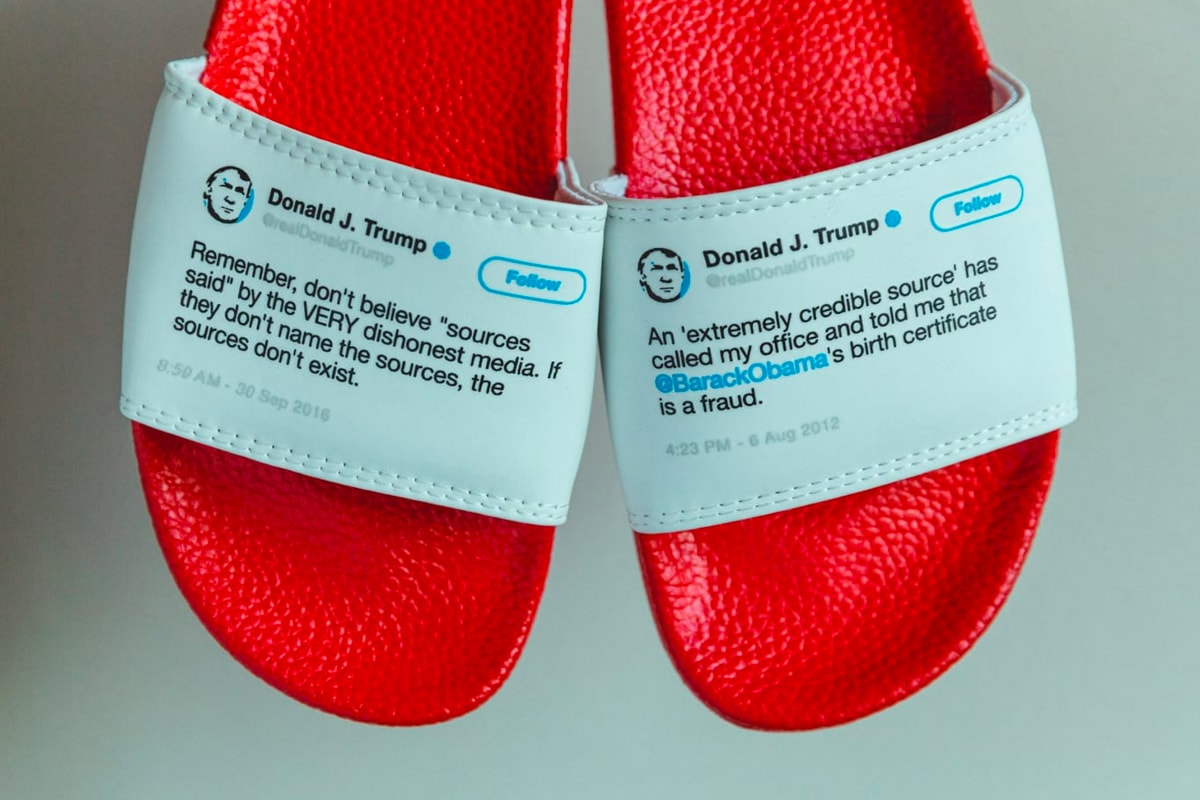 Donald Trump Tweets Have Been Turned Into Slides sold out president President Flip Flops