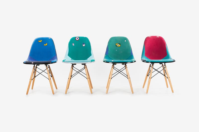 Dr. Romanelli x Modernica Vintage Sweatshirt Chairs patchwork home furniture 