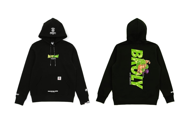 Dragon Ball Super Broly AAPE Capsule Release Info Date Hoodie T shirt white black goku vegeta frieza broly BY A BATHING APE