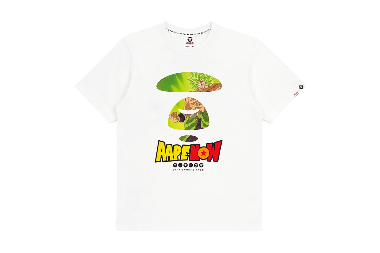 Dragon Ball Super Broly AAPE Capsule Release Info Date Hoodie T shirt white black goku vegeta frieza broly BY A BATHING APE