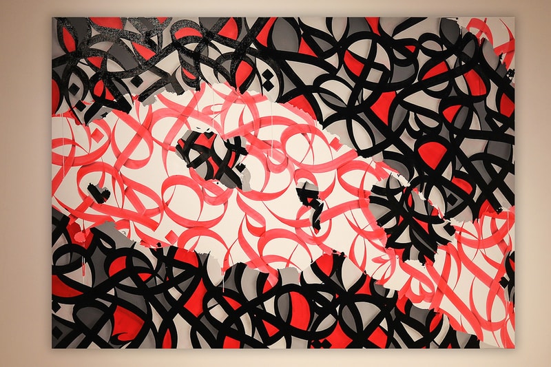eL Seed "Tabula Rasa" Lazinc Exhibit Inside Look London Exhibition Gallery Galleries 29 Sackville St, Mayfair, London W1S 3DX