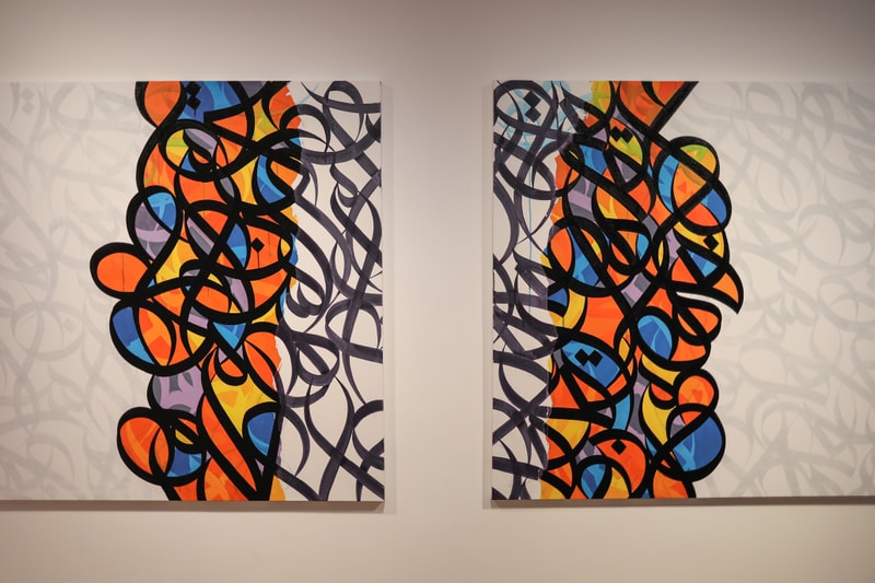 eL Seed "Tabula Rasa" Lazinc Exhibit Inside Look London Exhibition Gallery Galleries 29 Sackville St, Mayfair, London W1S 3DX