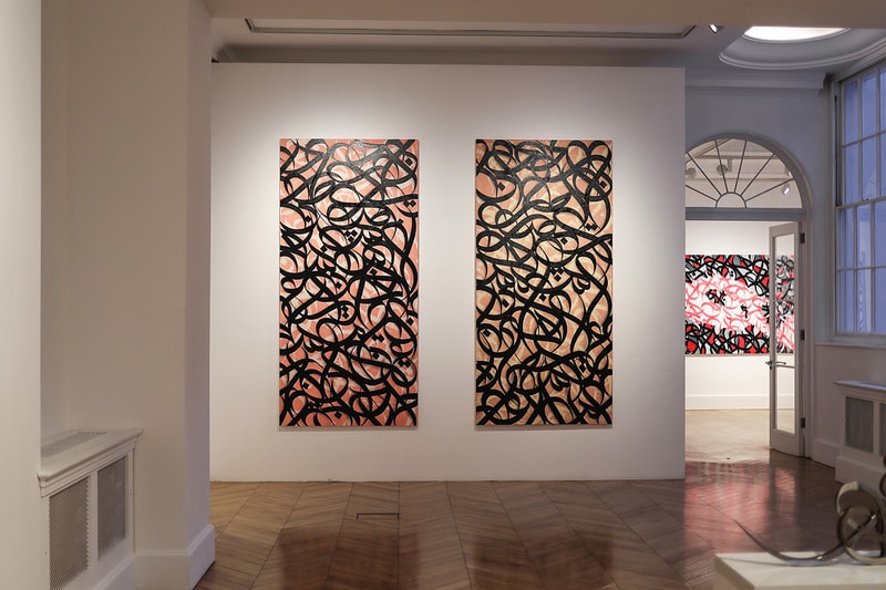 eL Seed "Tabula Rasa" Lazinc Exhibit Inside Look London Exhibition Gallery Galleries 29 Sackville St, Mayfair, London W1S 3DX