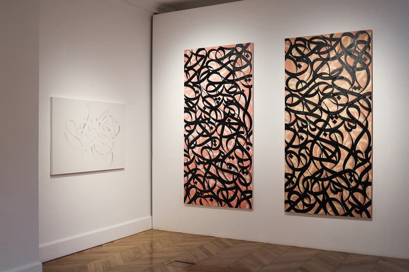 eL Seed "Tabula Rasa" Lazinc Exhibit Inside Look London Exhibition Gallery Galleries 29 Sackville St, Mayfair, London W1S 3DX