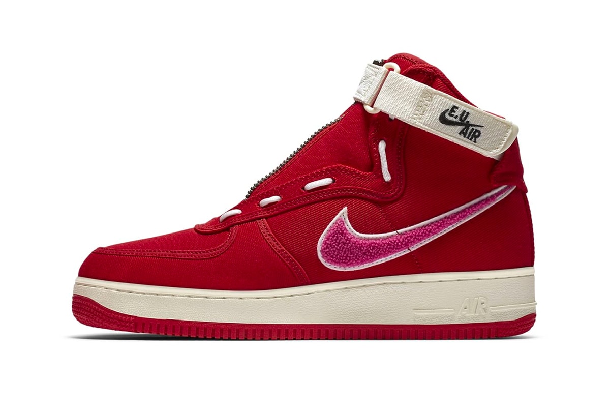 Emotionally Unavailable Nike Air Force 1 High Valentines Day Edison Chen Red Pink White official look E.U. Air