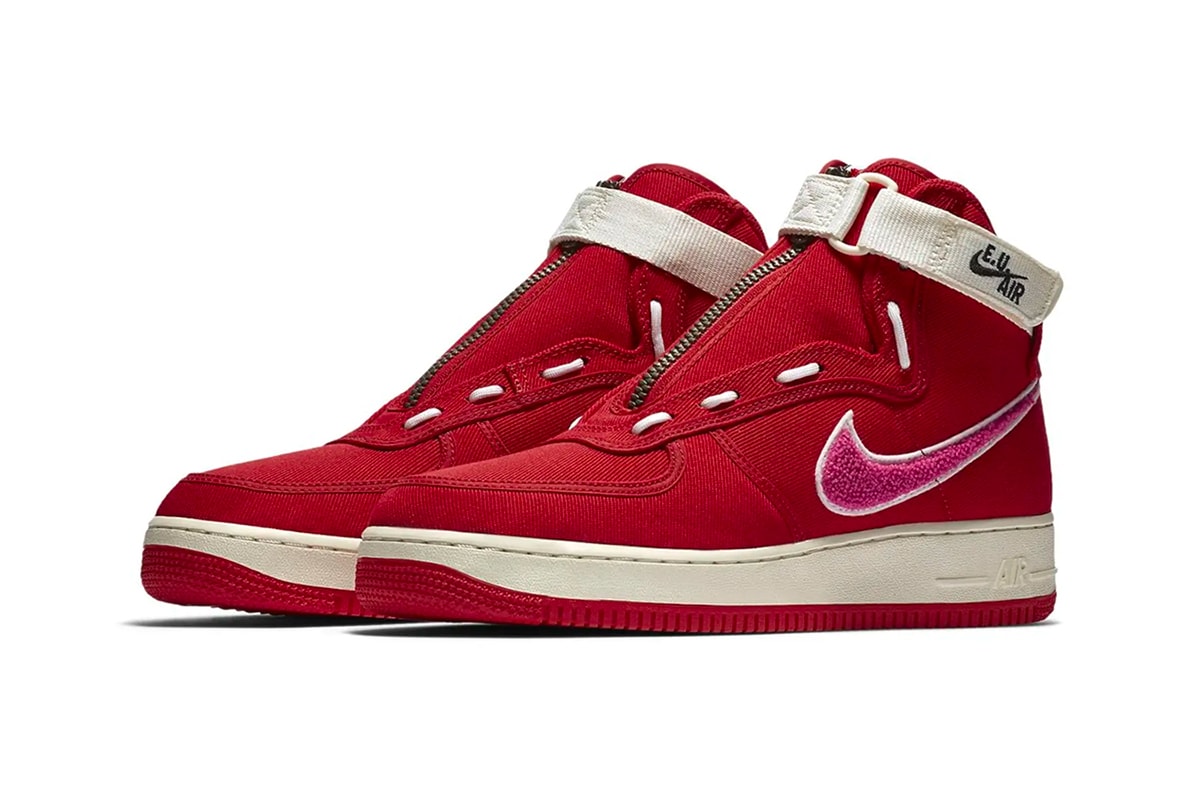Emotionally Unavailable Nike Air Force 1 High Valentines Day Edison Chen Red Pink White official look E.U. Air