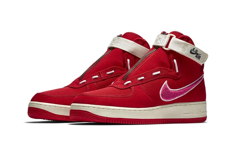 Emotionally Unavailable Nike Air Force 1 High Valentines Day Edison Chen Red Pink White official look E.U. Air