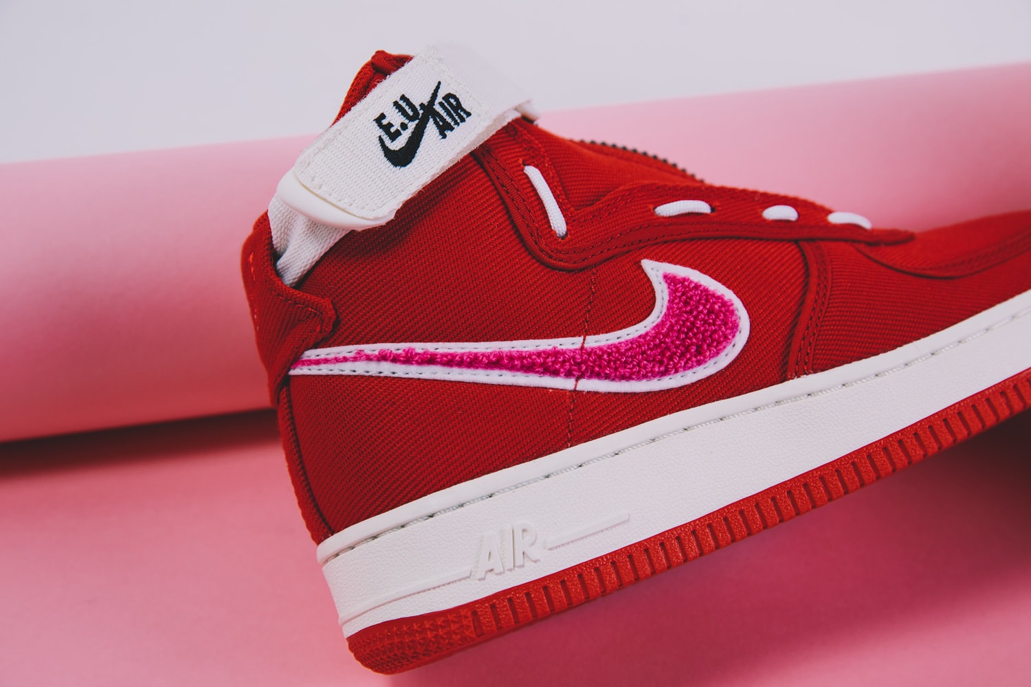Emotionally Unavailable Nike Air Force 1 High Valentines Day Closer Look red white pink release info date KB Lee Edison Chen