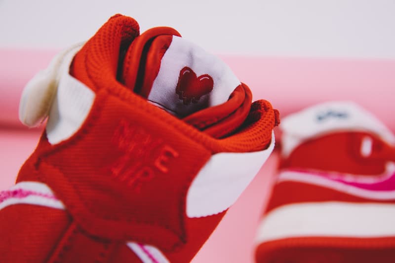 Emotionally Unavailable Nike Air Force 1 High Valentines Day Closer Look red white pink release info date KB Lee Edison Chen