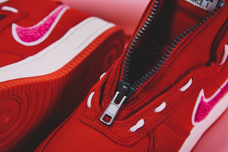 Emotionally Unavailable Nike Air Force 1 High Valentines Day Closer Look red white pink release info date KB Lee Edison Chen