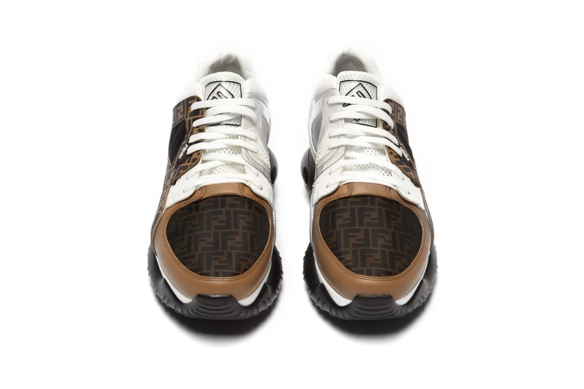 Men's Luxury Sneakers - Fendi Brown Technical Mesh Sneakers