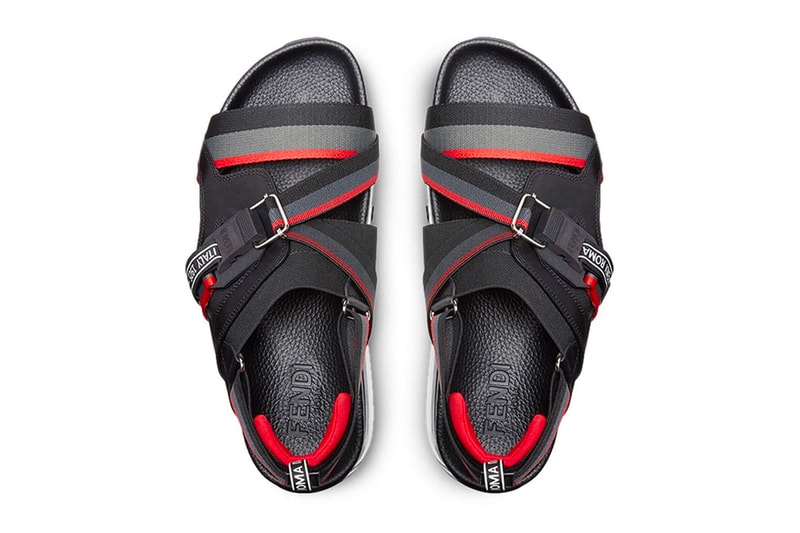 Fendi TPU Sandal Black Red leather Release info Date farfetch