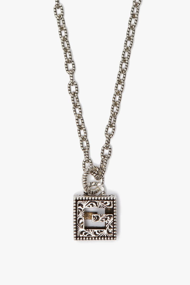 G Motif Sterling Silver Necklace Bracelet Release info Cross Square Antique Alessandro Michele Rings