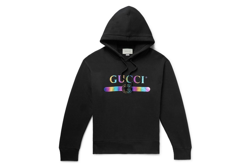 Gucci Holographic Logo-Print Hoodie made in italy cotton mid-weight loopback cotton jersey mr porter 